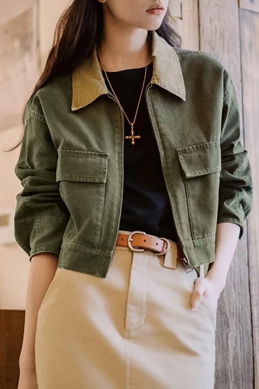 Colorblock Vintage Workwear Jacket