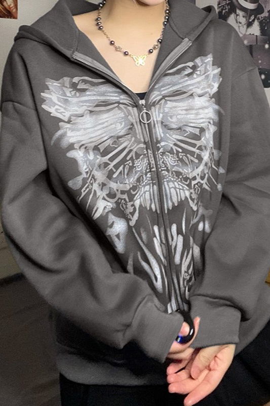 Dark Aesthetic Color Block Hoodie