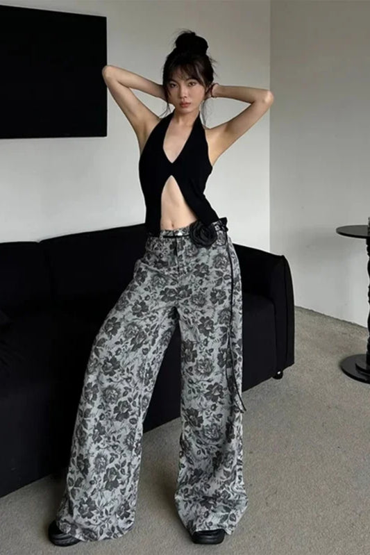 Vintage Floral Straight Leg Jeans
