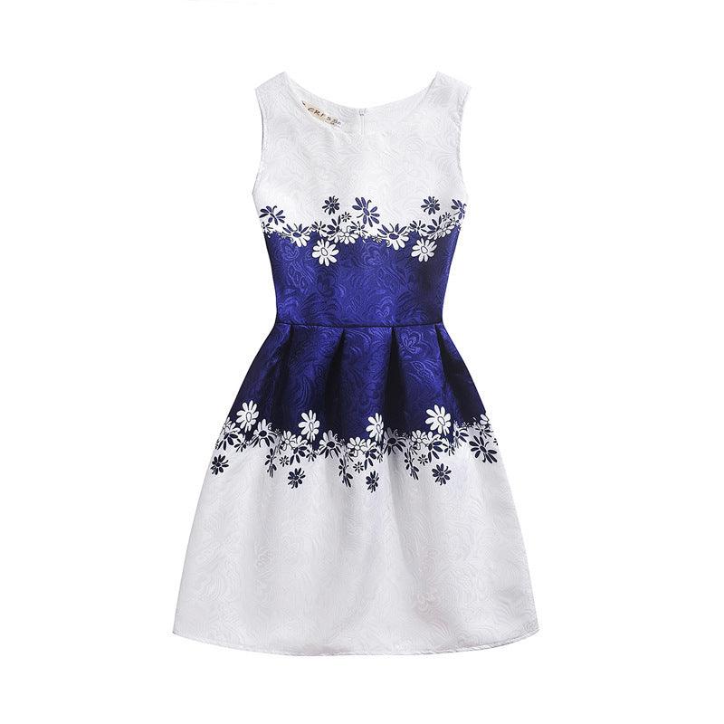 Fashion Slim Slimming Sleeveless Printed Dress - Trendha