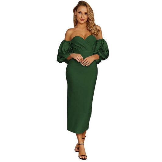 European And American Women's Dress Pile Sleeve Dress - Trendha
