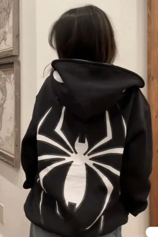 Gothic Y2K Oversized Zip Hoodie