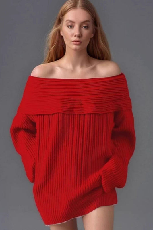 Sexy Off Shoulder Knit Sweater