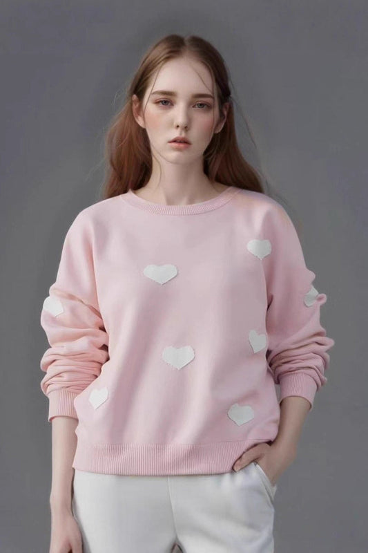 Heart Jacquard Knit Sweater