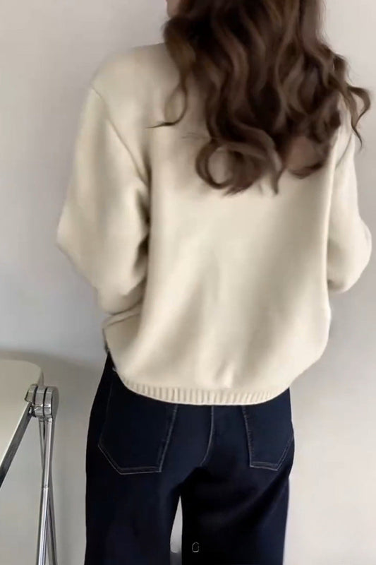 High Neck Double Zip Sweater