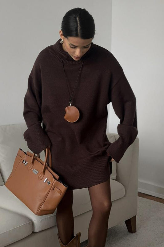Loose Fit Long Turtleneck Sweater