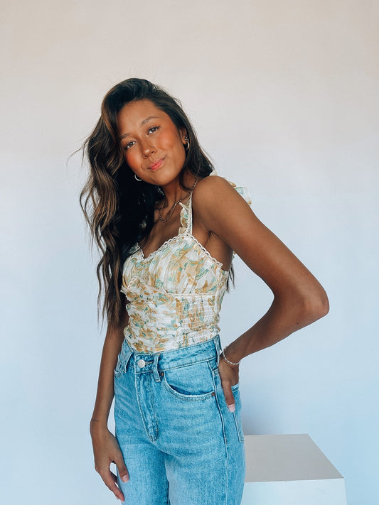 SALE :Maia Floral Bodysuit