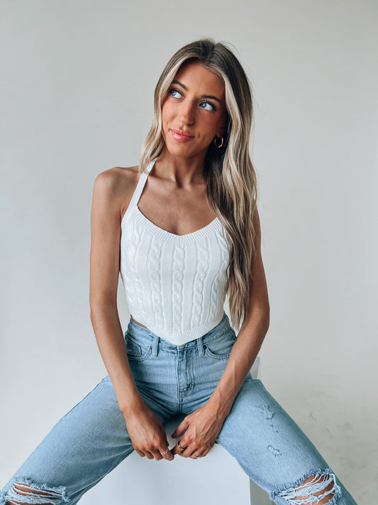 Vicki Cable Knit Halter