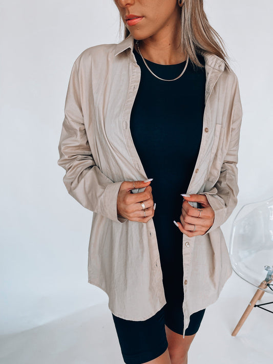SALE :Keeley Button Up In Beige