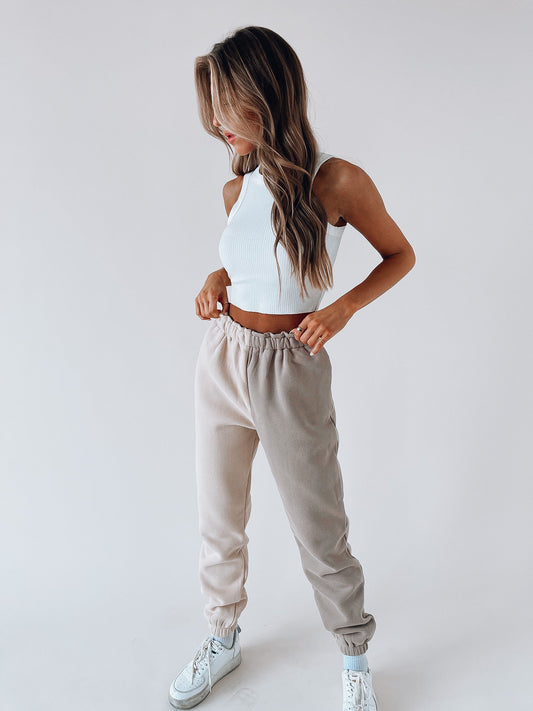 RESTOCKED : Kiki Ribbed Ivory Crop Tank