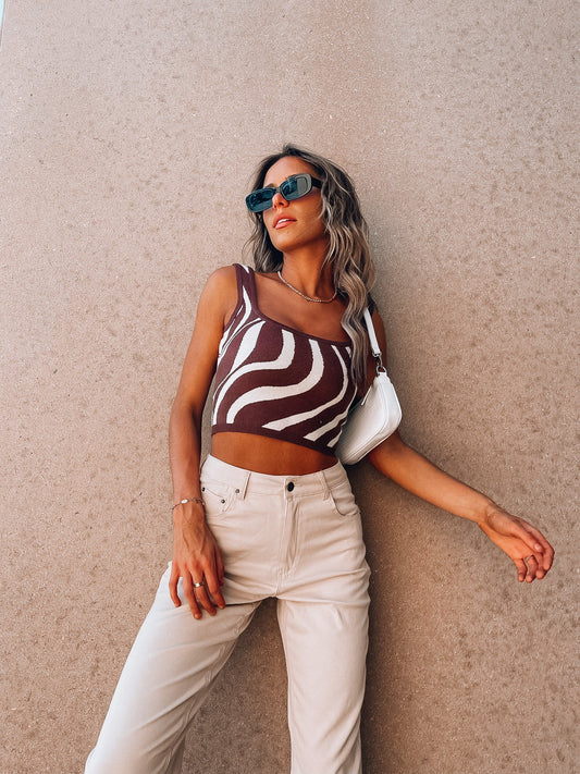 RESTOCKED: Chocolate Waves Knit Top