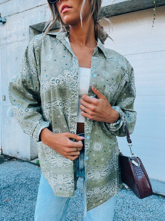 Paisley Oversized Button Up