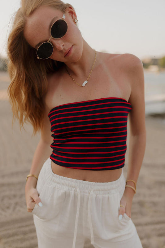 Sailor Striped Tube Top